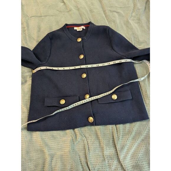 Boden Women’s U.S. 4 Navy Blue Holly Cardigan Sweater Gold Buttons Pockets - Picture 5 of 6